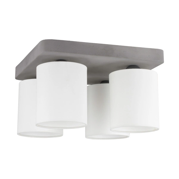 Delikatna lampa sufitowa 4xE27 maks. 25W szary beton/biały klosz z tkaniny 2321436