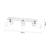 Lampa Sufitowa Birgit 3xE14 Max.40W Drewno Brzozowe/Białe Szkło 2036016920766