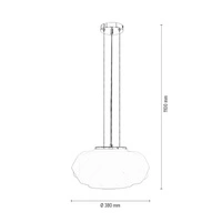 Lampa wisząca Terra 1xE27 maks. 60W chromowany metal/przezroczysty kabel PVC/białe szkło 9902102