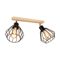 Lampa Sufitowa Vento 2xE27 Max.60W Dąb Olejowany/Czarny Metal 63804274