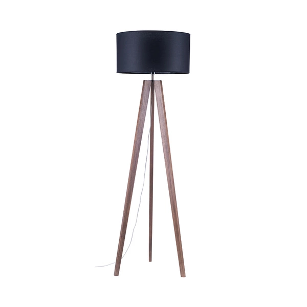 Lotta Floor Lamp 1xE27 Max.60W Walnut/Transparent PVC/Black 74303076
