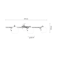 Ida Ceiling Lamp Incl. 3xLED Integrated 1200lm 2700K 3W Chrome Metal/White Glass 2760328