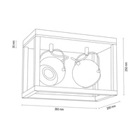 Roy Ceiling Lamp Incl.2xLED GU10 5W Oiled Oak/Satin Metal 5227274