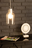 Lampa Wisząca Alessandro 1xE27 Max.60W Biały Metal/Biały Kabel PCV/Szkło Przezroczyste 1760102