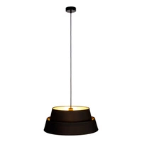 Złota lampa wisząca Preto 1xE27 Max.60W Czarny metal/Czarny kabel z tkaniny/Czarno-złoty klosz z tkaniny 150019104