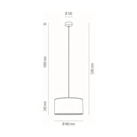 Espacio Pendant Lamp 1xE27 Max.60W Oiled Oak/Transparent PVC Cable/Multicolor Wallpaper 164840174