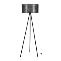 Lampa podłogowa Nevoa 1xE27 maks. 40W Czarny metal/czarny kabel PCV/czarny klosz z tkaniny 151920104