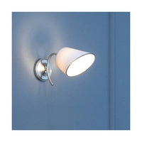 Kinkiet Mette 1xE27 Max.40W Chromowany metal/biały klosz z tkaniny 8341128