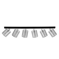 Lampa Sufitowa Nevoa 6xE27 Max.25W Czarny Metal/Chromowany Metal/Srebrny Klosz Tkaniny 56794604