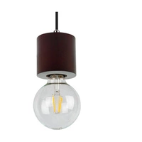 Okrągła lampa wisząca Trongo 3xE27 maks. 60W drewno bukowe orzechowe/kabel z czarnej tkaniny 7069376R