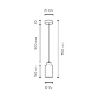 Bosco Lampa Wisząca 1xE27 Max.60W Orzech/Transparentny/Biały 1720176