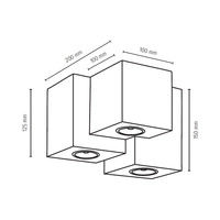 Wooddream Square Lampa Sufitowa Incl. 3xLED GU10 5W Orzech 2576376