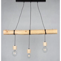 Trabo Pino Pendant Lamp 3xE27 Max.60W Natural Pine/Black PVC/Black 68315350