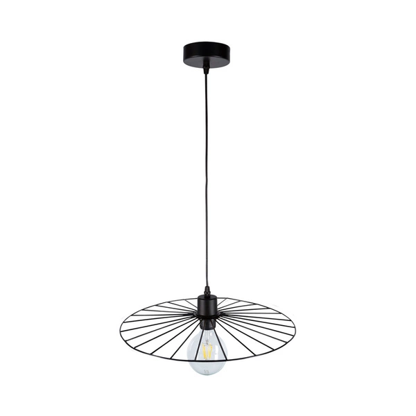 Antonella Pendant Lamp 1xE27 Max.60W Black Metal/Black Fabric Cable 189249104