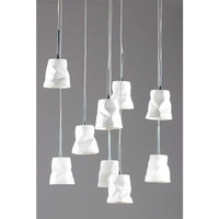 Joelle Pendant Lamp 9xG4 Max.20W Chrome Metal/White Ceramics 1870902
