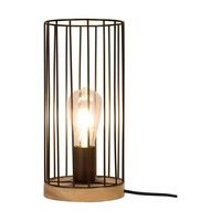 Lampa stołowa Timeo 1xE27 maks. 25W Dąb olejowany/Czarny metal/Czarny kabel PCV 796049174