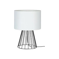 Swan Table Lamp 1xE27 Max.40W Black Metal/Black PVC Cable/White Fabric Shade 89229104