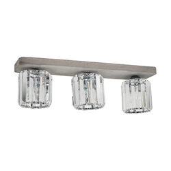 Lampa Sufitowa Glory 3xE27 Max.60W Szary Beton/Przezroczyste Szkło 2361336