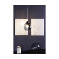Lampa Wisząca Canberra 1xE27 Max.60W Czarny Metal/Przezroczysty Kabel PCV/Szkło Dymne 5500054