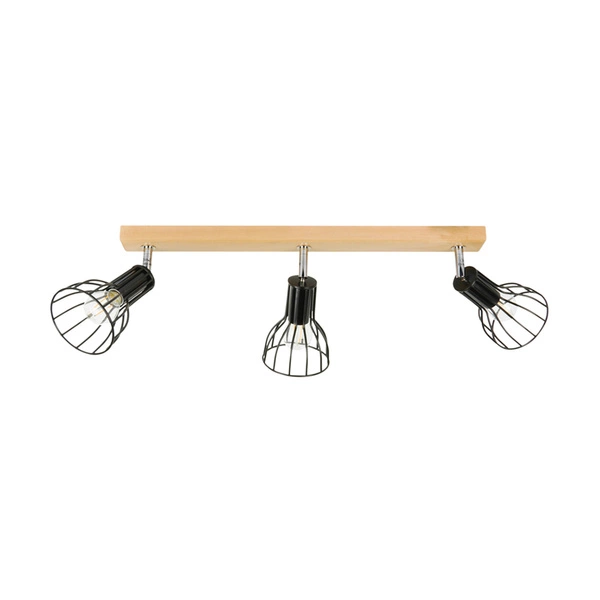 Megan Wood Ceiling Lamp 3xE14 Max.40W Birch Wood/Black Metal 2344360