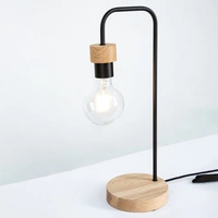 Lampa stołowa Muriel 1xE27 maks. 25W Dąb olejowany/Czarny metal/Czarny kabel z tkaniny 8274974