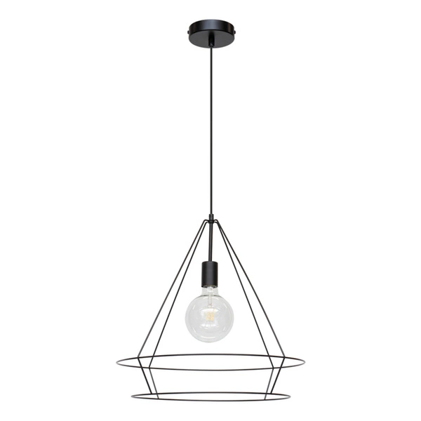 Casa Triango Pendant Lamp 1xE27 Max.60W Black Metal/Black PVC Cable 17749104