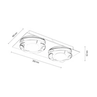 Lampa sufitowa Primo w zestawie Zintegrowane 2xLED 900lm 3000K 5W Chromowany metal/przezroczyste szkło 9029228
