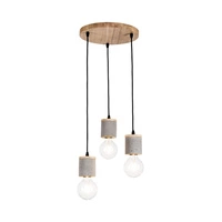 Cesar Lampa Wisząca 3xE27 Max.60W Dąb Olejowany/Czarny/Szary 1899374R