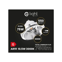 ŻARÓWKA AR111 - 10,5W GU10 3000K/ Biały z odbłyśnikiem Ściemnialna