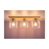 Norman Wood Ceiling Lamp 3xE27 Max.25W Birch Wood/Chrome Metal 8175360