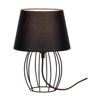Lampa stołowa Merano 1xE27 maks. 25W Czarny metal/czarny kabel PCV/czarny klosz z tkaniny 7564104