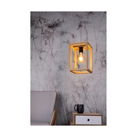 Lampa Wisząca Kago 1xE27 Max.60W Dąb Olejowany/Czarny Metal/Przezroczysty Kabel PCV 61540174