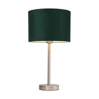 Lampa Stołowa Scarlett 1xE27 Maks. 40W Metal Satin/Przezroczysty Kabel PCV/Abażur Zielony Aksamit 7754027