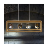 Lampa wisząca Roy zawiera 4xLED GU10 5W olejowany dąb/satynowy metal/przezroczysty kabel PVC 61670474