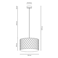 Lampa wisząca Mirabella 1xE27 Max.60W Dąb olejowany/Czarny kabel z tkaniny/Czarny klosz z materiału syntetycznego 1696974