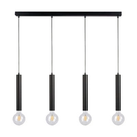 Barrel Pendant Lamp 4xE27 Max.60W Black Metal/Black PVC Cable 16709404
