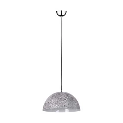 Natura Pendant Lamp 1xE27 Max.60W Chrome Metal/Black PVC Cable/Gray-White Metal 9803128