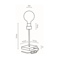 Chandelle Table Lamp 1xE27 Max.25W Oiled Oak/Black Metal/Black Fabric Cable 84149174
