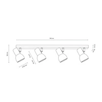 Svenda Ceiling Lamp 4xE27 Max.60W Oiled Oak/Chrome/White 2224474