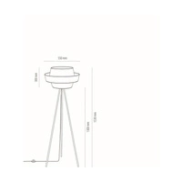 Lampa podłogowa Preto Gold 1xE27 maks. 40W Czarny metal/Czarny kabel PCV/Czarno-złoty klosz z tkaniny 12630104