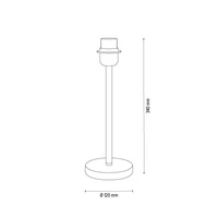 Table Lamp Base 1xE27 Max.60W Chrome Metal/Black PVC Cable 7240128B