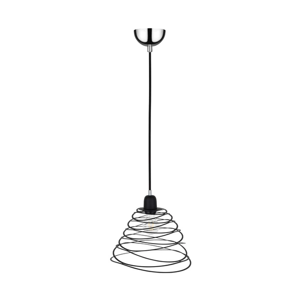 Komet Pendant Lamp 1xE27 Max.60W Chrome Metal/Black Metal/Black PVC Cable 1853104