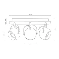 Ball Lampa Sufitowa Incl.3xLED GU10 5W Satyna/Chrom 5109387