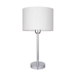 Lampa stołowa Leila 1xE27 maks. 60W chromowany metal/przezroczysty kabel PVC/wielokolorowy papier + klosz z PCV z wzorem w kropki 7654028