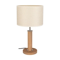 Benita Lampa Stołowa 1xE27 Max. 40W Dąb Olejowany/Nikiel Mat/Kremowy-Srebrny 7017400511528