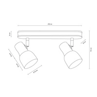 Svantje Lampa Sufitowa 2xE14 Max.40W Dąb Olejowany/Chrom/Biały 2239274
