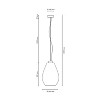 Lampa Wisząca Piro 1xE27 Max.60W Chromowany Metal/Przezroczysty Kabel PCV/Szkło Dymne 9823028
