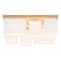 Paloma Ceiling Lamp 6xE27 Max.25W Oiled Oak/White Fabric Shade 2452674