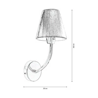 Cubana Wall Lamp 1xE14 Max.40W Chrome Metal/Silver Shade 5075127