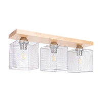 Norman Wood Ceiling Lamp 3xE27 Max.25W Birch Wood/Chrome Metal 8175360
